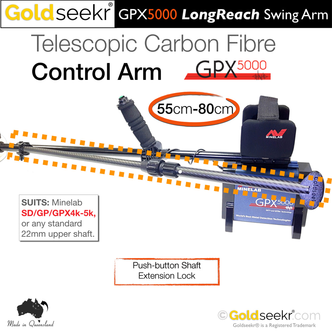 LongReach Telescopic Swing Arm – for Minelab SD/GP/GPX4000-5000