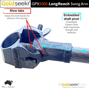 LongReach Telescopic Swing Arm – for Minelab SD/GP/GPX4000-5000