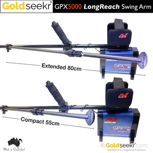 LongReach Telescopic Swing Arm – for Minelab SD/GP/GPX4000-5000