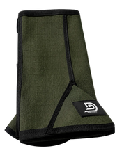 Load image into Gallery viewer, 16oz heavy duty green canvas gaiters medium size for metal detecting and gold prospecting