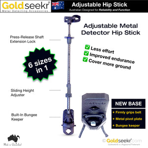 Hipp Stick - Adjustable Metal Detector Bungee Strut | GoldSeekr