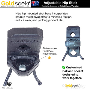 Hipp Stick - Adjustable Metal Detector Bungee Strut | GoldSeekr