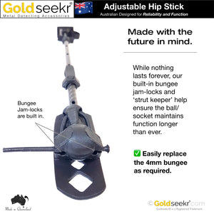 Hipp Stick - Adjustable Metal Detector Bungee Strut | GoldSeekr