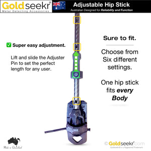 Hipp Stick - Adjustable Metal Detector Bungee Strut | GoldSeekr