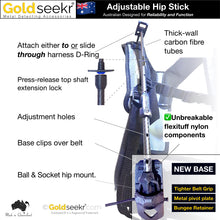 Load image into Gallery viewer, Hipp Stick - Adjustable Metal Detector Bungee Strut | GoldSeekr