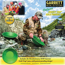 Load image into Gallery viewer, Garrett Metal Detectors' Deluxe Gravity Trap Gold Panning Kit featuring a man using the pan in a natural setting.