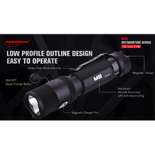 Load image into Gallery viewer, PowerTac M6 - 1300 Lumen USB Rechargeable LED Flashlight.